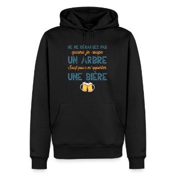 Bûcheron cadeau humour homme tronçonneuse noël - Sweat à capuche Premium bio Homme - noir - Devant - Nico (187cm)