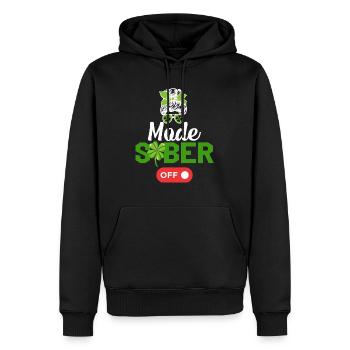 Mode sober off funny st paddy's day 2023 beer - Sweat à capuche Premium bio Homme - noir - Devant - Nico (187cm)