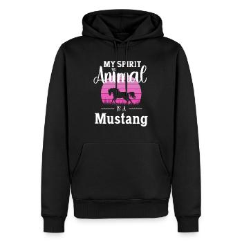 My spirit animal is horse funny gift horse lover - Sweat à capuche Premium bio Homme - noir - Devant - Nico (187cm)