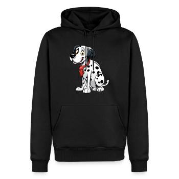Dalmatien / Chien / Animal / Animal de compagnie / Aboiement - Sweat à capuche Premium bio Homme - noir - Devant - Nico (187cm)