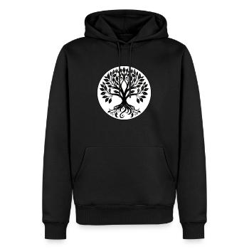 Baum des Lebens, Natur - Männer Premium Bio Hoodie - Schwarz - Vorne - Nico (187cm)