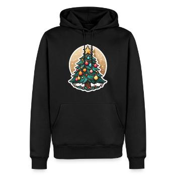 Christmas Tree Drawing Christmas - Men’s Premium Organic Hoodie - black - Front - Nico (187cm)