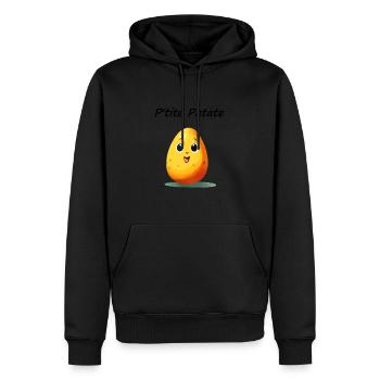 P'tite Patate Pomme de terre - Sweat à capuche Premium bio Homme - noir - Devant - Nico (187cm)