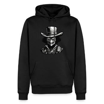 Cowboy / Wilde Westen / Wüste / Lasso / Rodeo - Männer Premium Bio Hoodie - Schwarz - Vorne - Nico (187cm)
