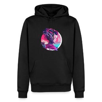 Geisha des années 80 Cyborg Lady - Sweat à capuche Premium bio Homme - noir - Devant - Nico (187cm)