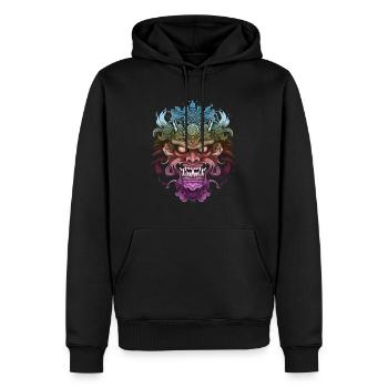 Fantasy Drache Anime Drachenkopf Mythisches Reptil - Männer Premium Bio Hoodie - Schwarz - Vorne - Nico (187cm)