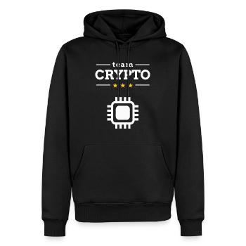 Team Crypto - Männer Premium Bio Hoodie - Schwarz - Vorne - Nico (187cm)