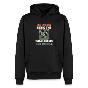 Vintage | Classic | Classic | Old - Men’s Premium Organic Hoodie - black - Front - Nico (187cm)