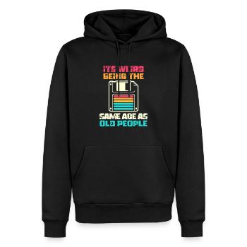 Vintage | Classic | Classic | Old - Men’s Premium Organic Hoodie - black - Front - Nico (187cm)