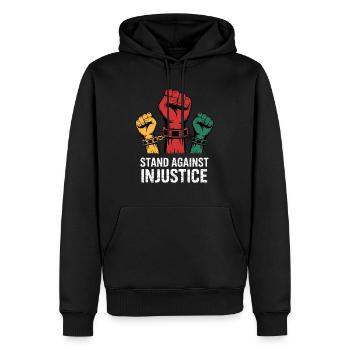 S’opposer à l’injustice pour les fiers - Sweat à capuche Premium bio Homme - noir - Devant - Nico (187cm)