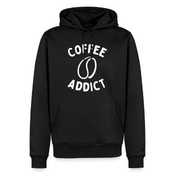 Coffee Addict - Men’s Premium Organic Hoodie - black - Front - Nico (187cm)