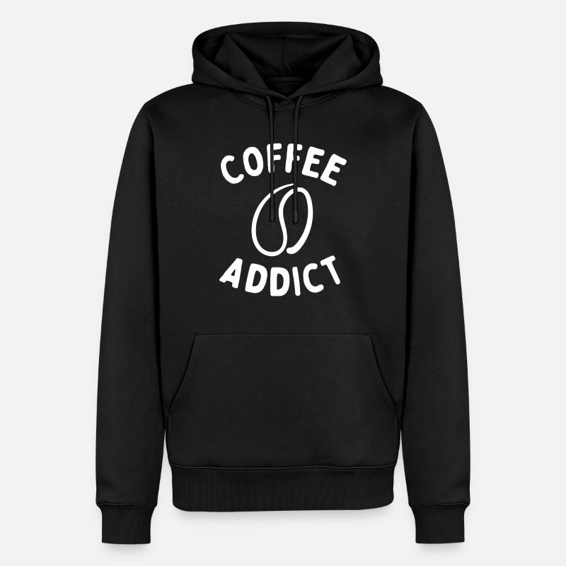 Kaffeesüchtig - Männer Premium Bio Hoodie - Schwarz