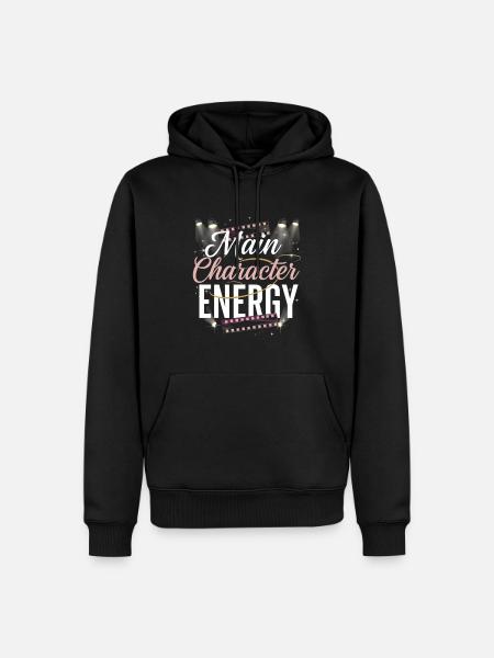 Main character energy - Männer Premium Bio Hoodie - Schwarz