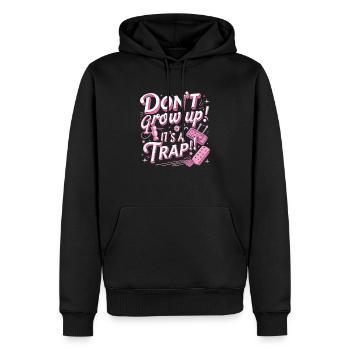Don't Grow Up - Männer Premium Bio Hoodie - Schwarz - Vorne - Nico (187cm)