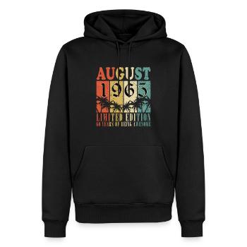 60. Geburtstag Vintage Legenden August 1965 Wester - Männer Premium Bio Hoodie - Schwarz - Vorne - Nico (187cm)