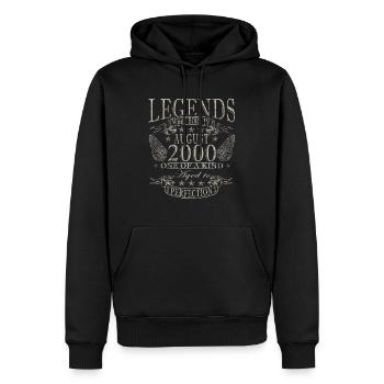 25ème anniversaire cadeau mari Original août 2000 - Sweat à capuche Premium bio Homme - noir - Devant - Nico (187cm)