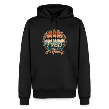 Août 1960 Rétro Août 1960 Août 1960 Jubilé - Sweat à capuche Premium bio Homme - noir - Devant - Nico (187cm)