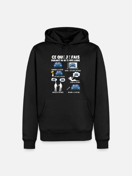 Voiture humour voiture temps libre - Sweat à capuche Premium bio Homme - noir