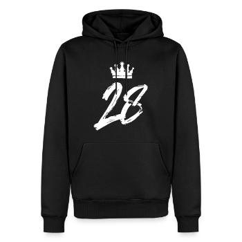 28 Zahl Krone - Männer Premium Bio Hoodie - Schwarz - Vorne - Nico (187cm)