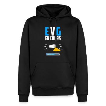 EVG en cours - Marié - Sweat à capuche Premium bio Homme - noir - Devant - Nico (187cm)