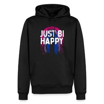 Just Bi Happy Bisexual LGBTQ Bi Pride LGBT - Sweat à capuche Premium bio Homme - noir - Devant - Nico (187cm)