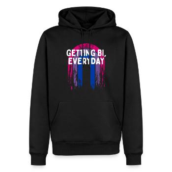 Getting Bi, Everyday Bisexual LGBTQ Bi Pride LGBT - Men’s Premium Organic Hoodie - black - Front - Nico (187cm)
