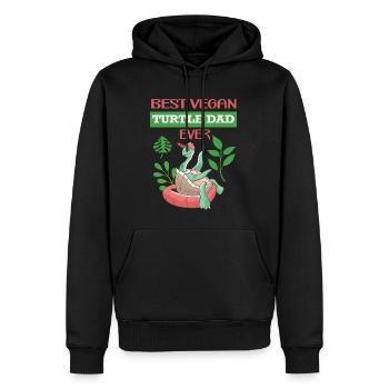Tortues - Sweat à capuche Premium bio Homme - noir - Devant - Nico (187cm)