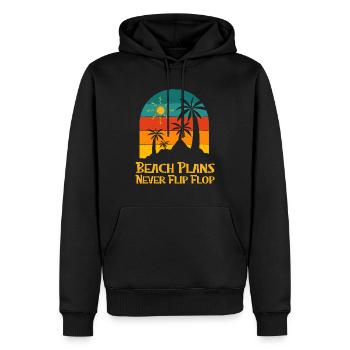Beach Plans Never Flip Flop Summer Sayings - Men’s Premium Organic Hoodie - black - Front - Nico (187cm)