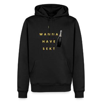 I wanna have Sekt - Männer Premium Bio Hoodie - Schwarz - Vorne - Nico (187cm)