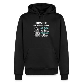 Ne sous-estimez jamais une fille avec un klaxon - Sweat à capuche Premium bio Homme - noir - Devant - Nico (187cm)