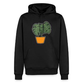 Monstera Deliciosa Albo Plante d’intérieur botanique - Sweat à capuche Premium bio Homme - noir - Devant - Nico (187cm)