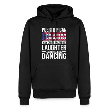 Puerto Rico Flagge | Puerto Ricaner Geschenkideen - Männer Premium Bio Hoodie - Schwarz - Vorne - Nico (187cm)