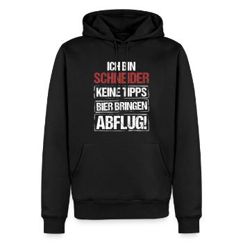 Je suis tailleur - apportez de la bière et partez - Sweat à capuche Premium bio Homme - noir - Devant - Nico (187cm)
