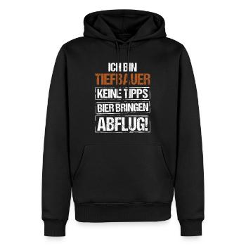 I'm a civil engineer - bring beer and take off - Men’s Premium Organic Hoodie - black - Front - Nico (187cm)