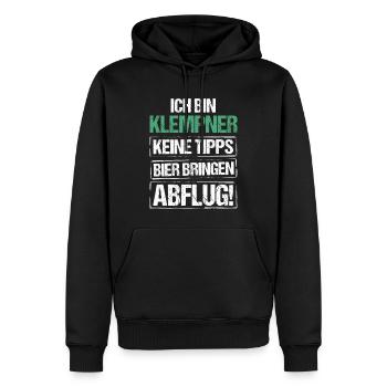 Je suis plombier - apporte de la bière et décolle - Sweat à capuche Premium bio Homme - noir - Devant - Nico (187cm)
