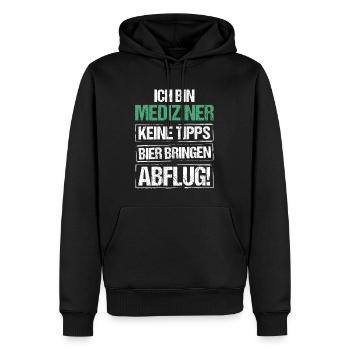 Je suis médecin - apporte de la bière et décolle - Sweat à capuche Premium bio Homme - noir - Devant - Nico (187cm)