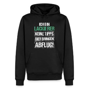 Je suis peintre - apporte de la bière et décolle - Sweat à capuche Premium bio Homme - noir - Devant - Nico (187cm)