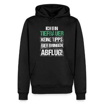 I'm a civil engineer - bring beer and take off - Men’s Premium Organic Hoodie - black - Front - Nico (187cm)