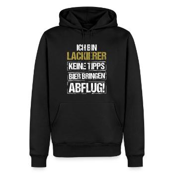 Je suis peintre - apporte de la bière et décolle - Sweat à capuche Premium bio Homme - noir - Devant - Nico (187cm)