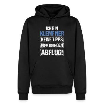 Je suis plombier - apportez de la bière et partez - Sweat à capuche Premium bio Homme - noir - Devant - Nico (187cm)