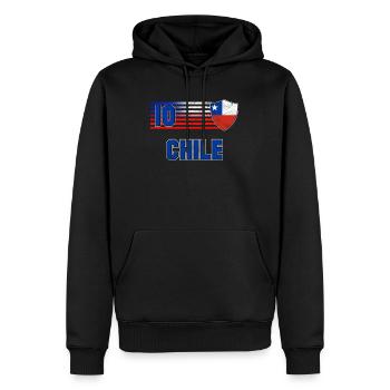Chile - Männer Premium Bio Hoodie - Schwarz - Vorne - Nico (187cm)