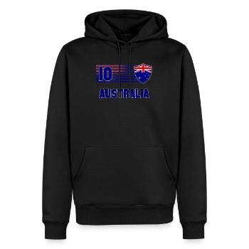 Australie - Sweat à capuche Premium bio Homme - noir - Devant - Nico (187cm)