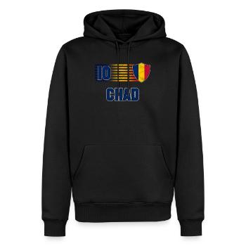 Tschad - Männer Premium Bio Hoodie - Schwarz - Vorne - Nico (187cm)