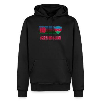 Azerbaïdjan - Sweat à capuche Premium bio Homme - noir - Devant - Nico (187cm)