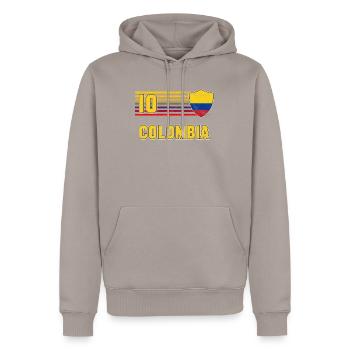 Kolumbien - Männer Premium Bio Hoodie - Taupe - Vorne - Nico (187cm)