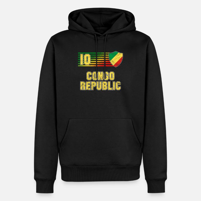 République du Congo - Sweat à capuche Premium bio Homme - noir