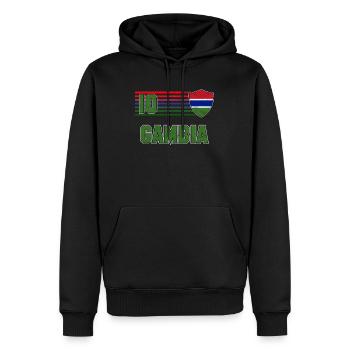 Gambie - Sweat à capuche Premium bio Homme - noir - Devant - Nico (187cm)