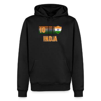 Indien - Männer Premium Bio Hoodie - Schwarz - Vorne - Nico (187cm)