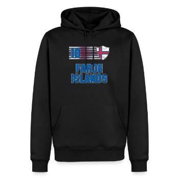 Îles Féroé - Sweat à capuche Premium bio Homme - noir - Devant - Nico (187cm)