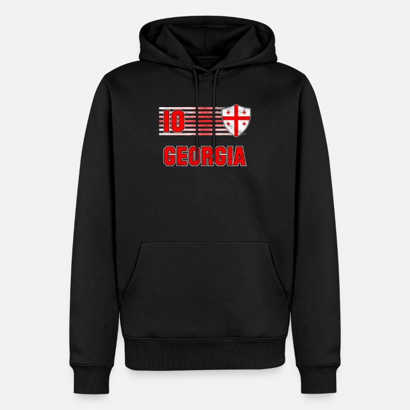 Georgien - Männer Premium Bio Hoodie - Schwarz